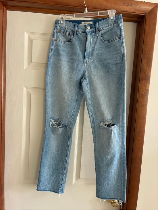 Madewell Denim - Madewell High Rise Slim Boy Jean 25 Light Blue Distressed Women’s Jeans